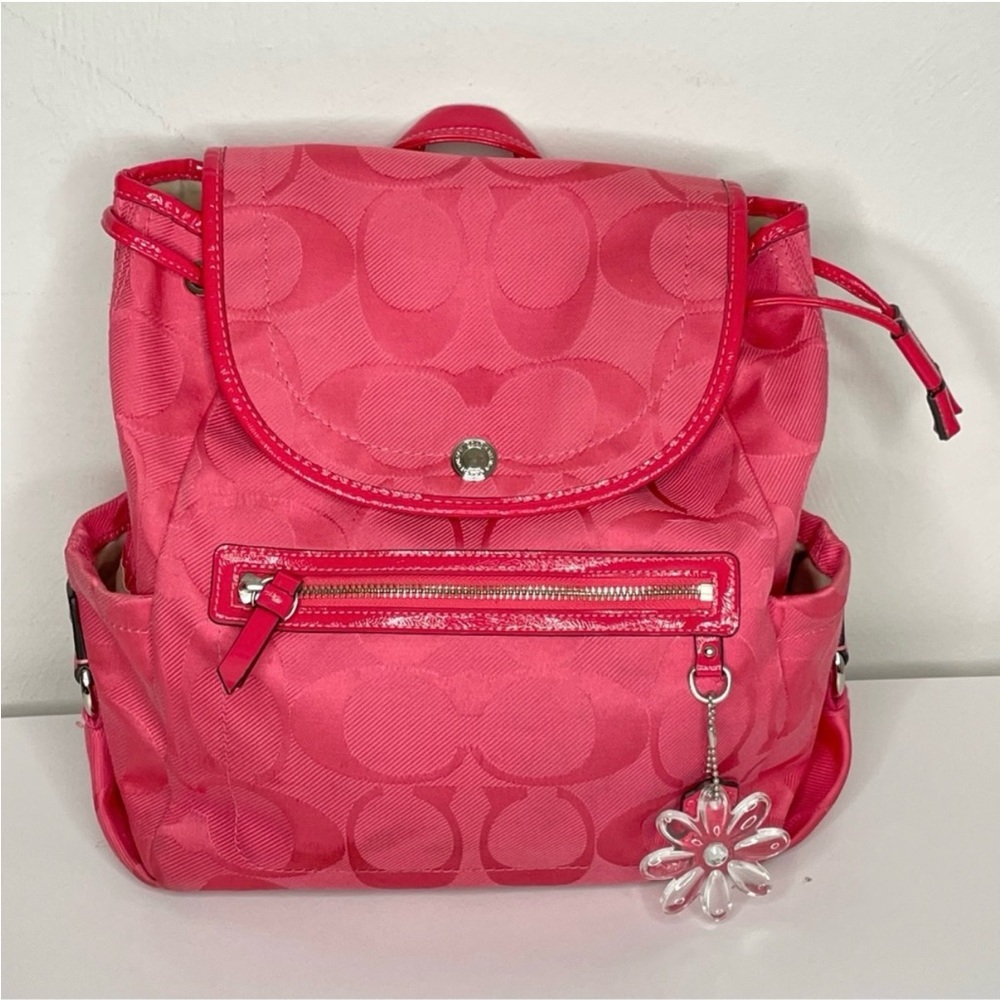 Coach Kyra Daisy Signature Backpack in Hibiscus